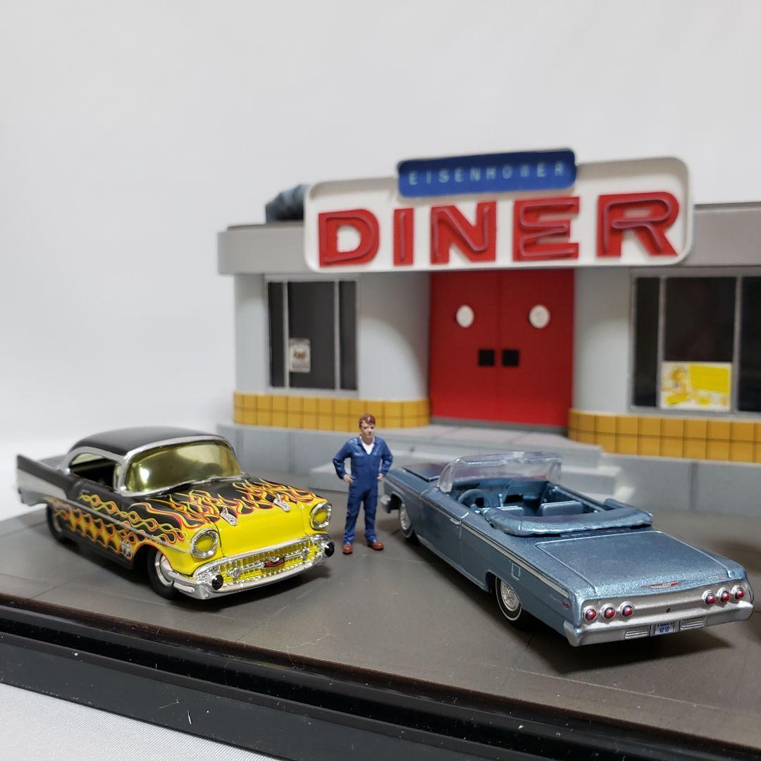 アメリカン　ダイナー　ジオラマ　ミニカーの撮影に　SNS映え♪