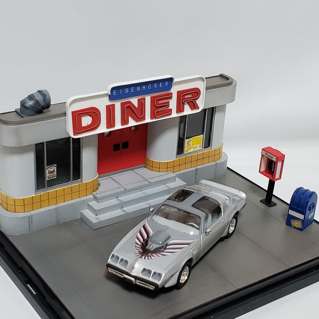 アメリカン　ダイナー　ジオラマ　ミニカーの撮影に　SNS映え♪