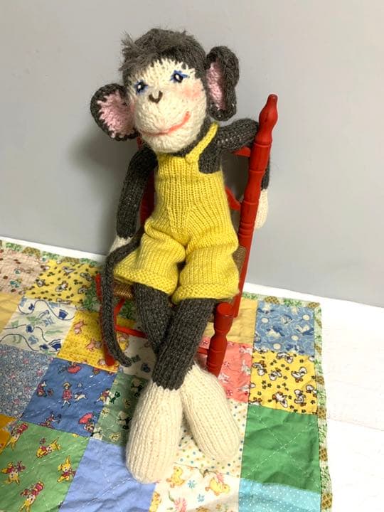 【一点もの】ハンドメイド　おさるの着せ替え人形