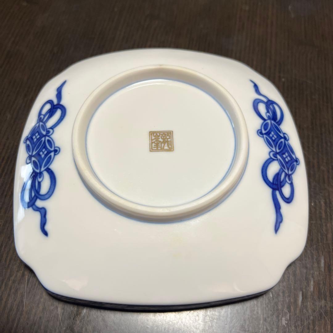 【新品未使用】有田焼 龍峰窯 金彩古伊万里 角銘々皿揃 箱付き 5枚 高島屋