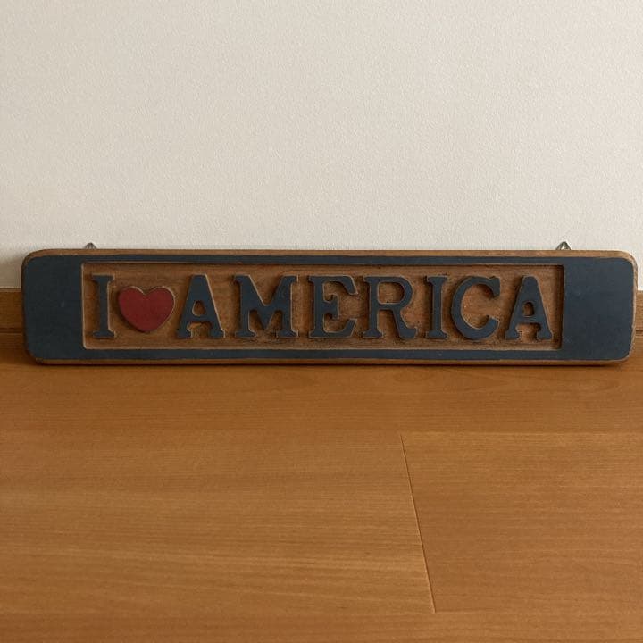 アメリカンカントリー　雑貨　I ♡ AMERICA サインボード　木製　看板