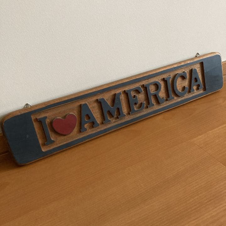 アメリカンカントリー　雑貨　I ♡ AMERICA サインボード　木製　看板