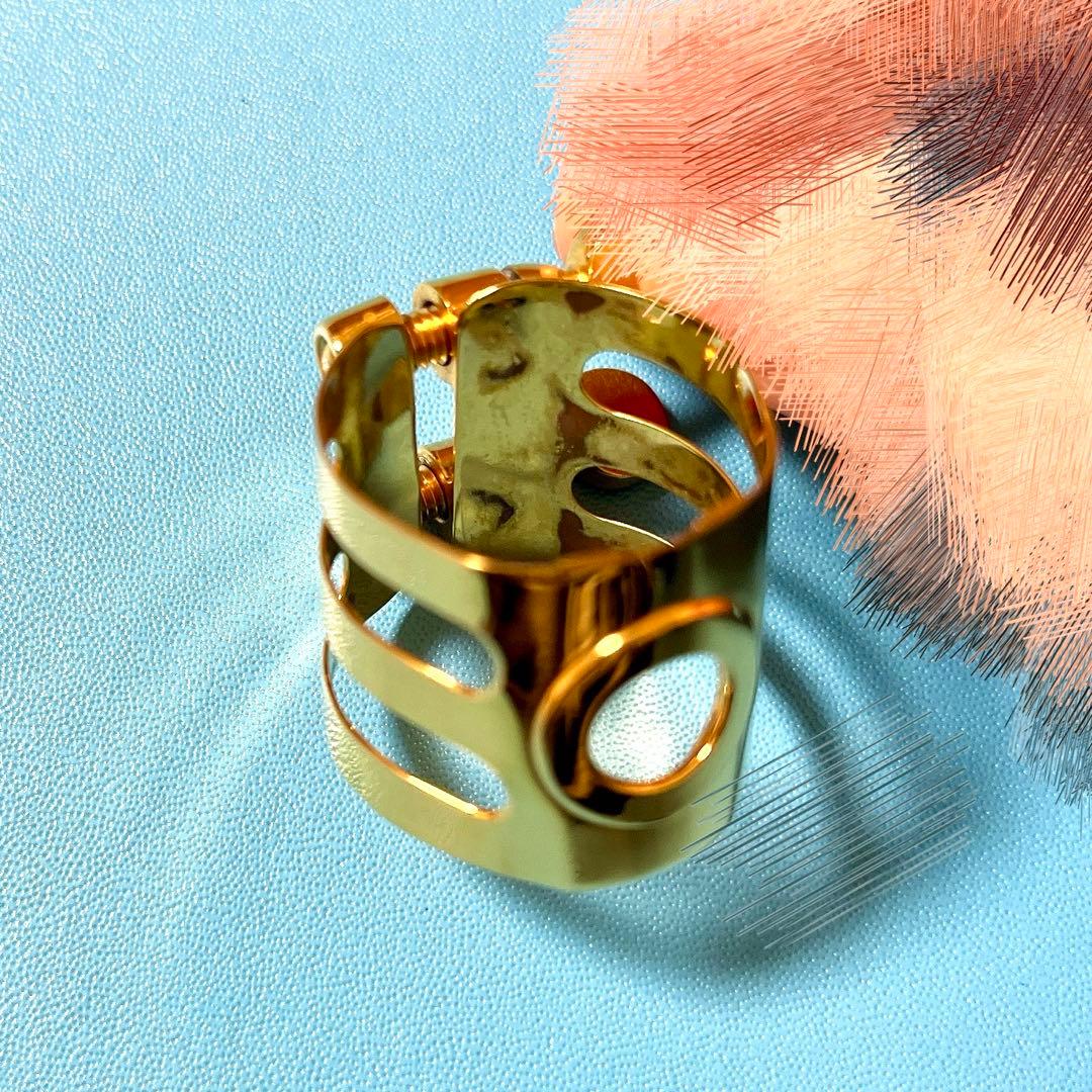 Wood Stone ウッドストーン B♭クラリネットリガチャー ゴールド逆締め