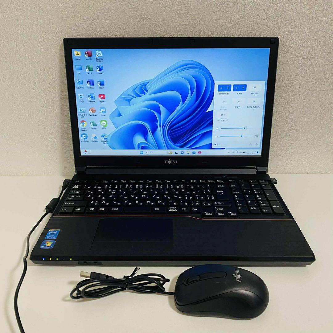 Y857 Fujitsuノートパソコンi5高速SSDサクサクWindows11