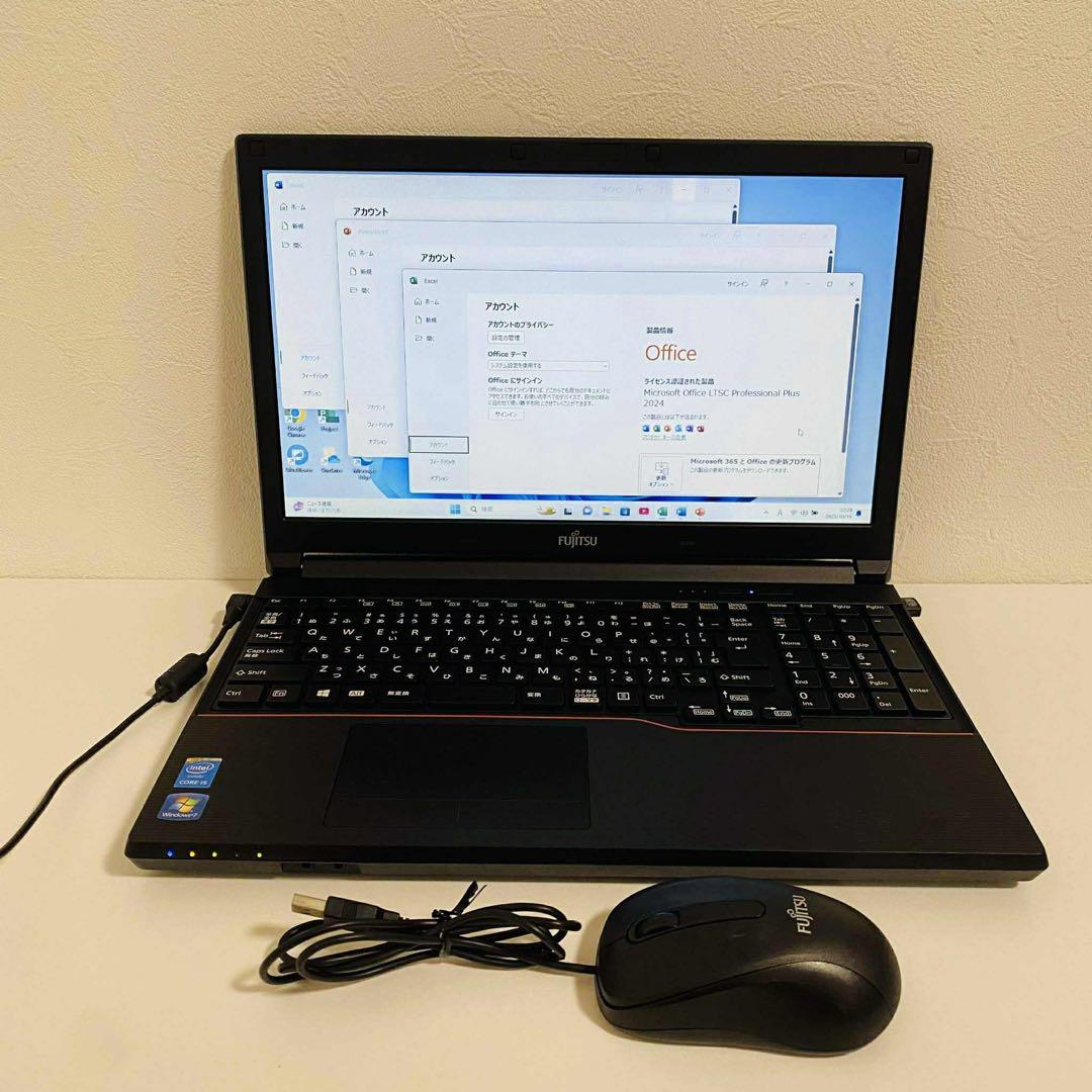 Y857 Fujitsuノートパソコンi5高速SSDサクサクWindows11