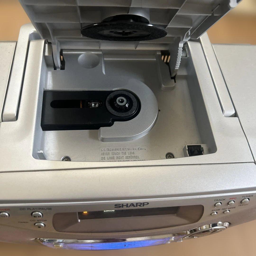稼働品SHARP CD・MD・ラジオ 本体とリモコン付き