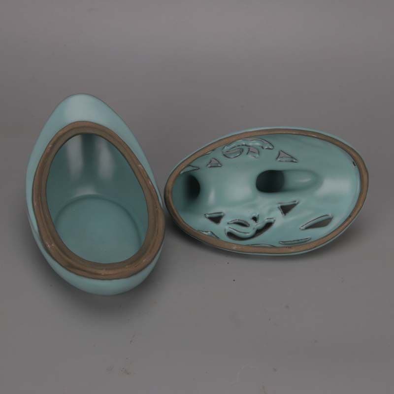 宋汝窯藍釉白鳥薫香炉 工芸品 美術品 置物