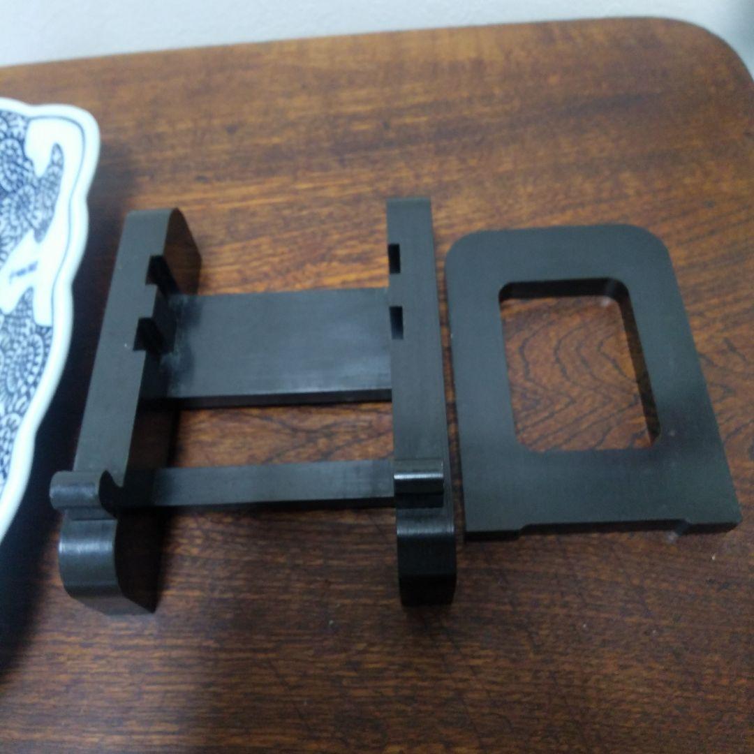 ヒーちゃん品　古伊万里地図皿　唐草渦波