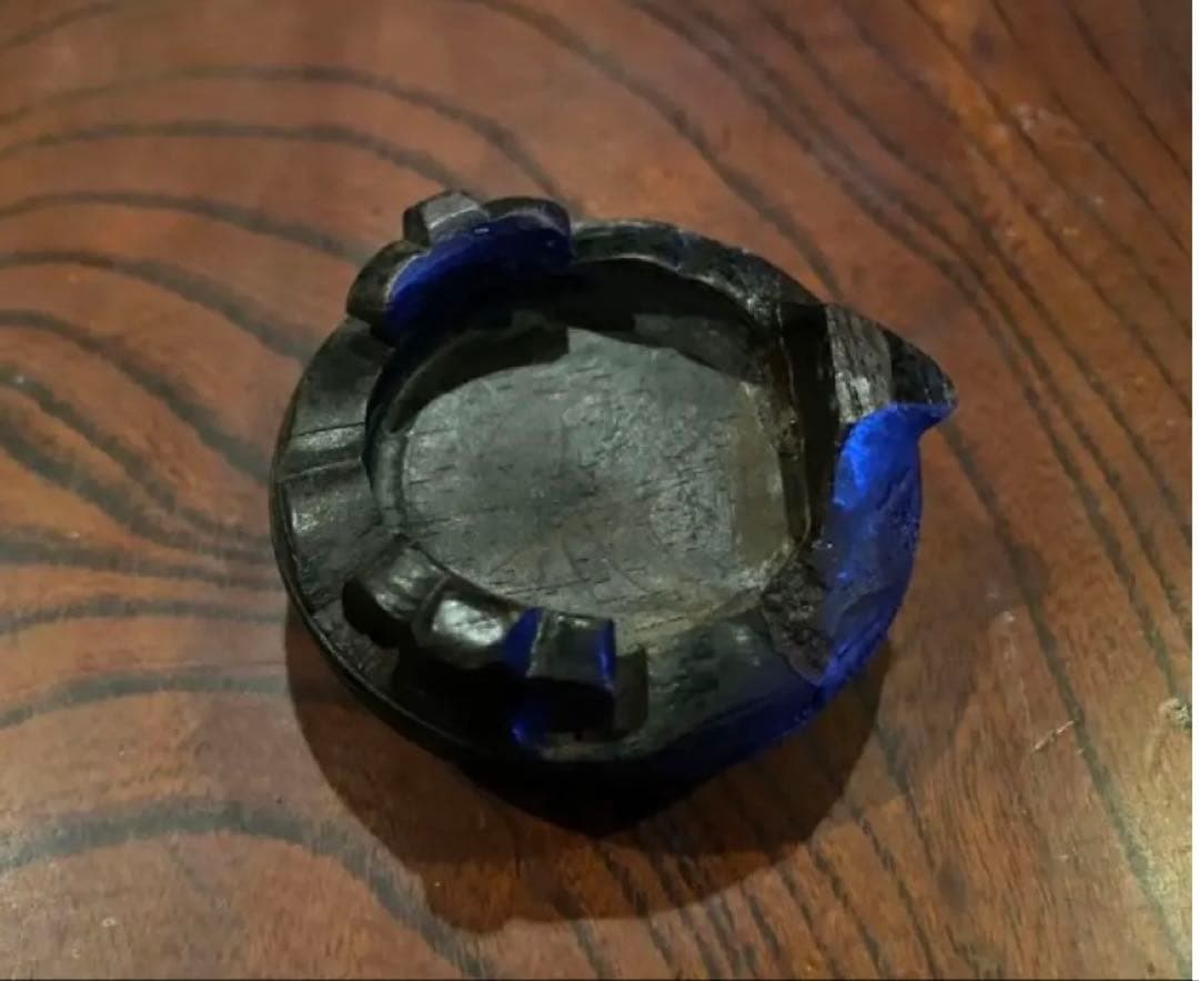 アンティーク・安南・アナミス・染付草花文小壺D4.4・唐木鑑賞台座付・２点セット