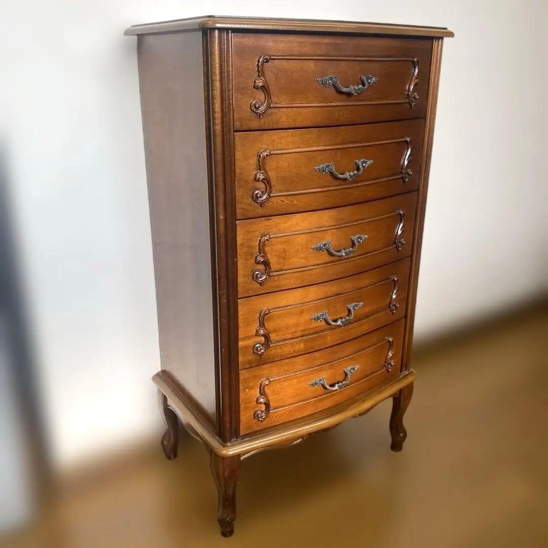 イタリア製　猫脚　5段　チェスト　1点　ハンドメイド　高級家具　ヴィンテージ