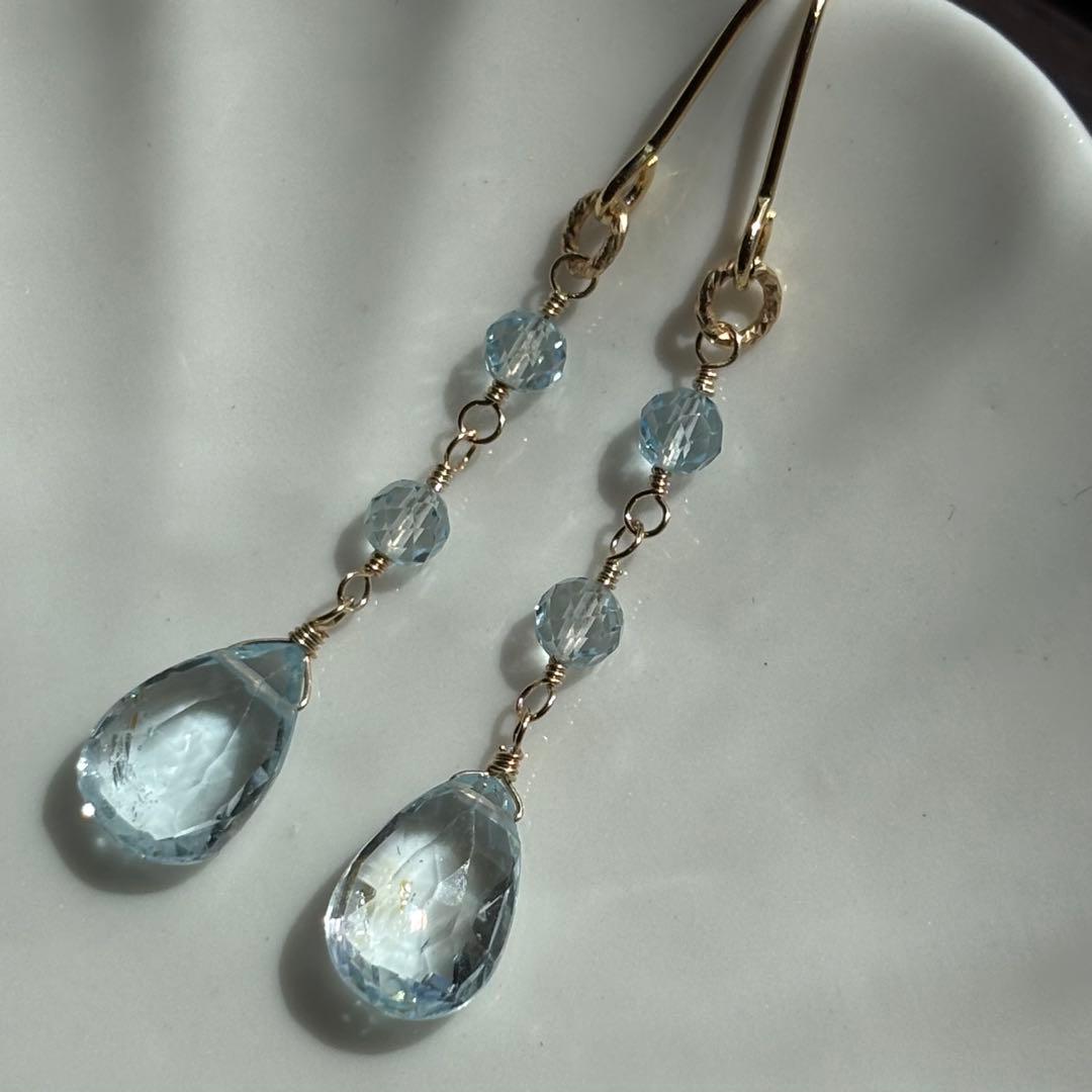 スカイブルートパーズ＊14kgfピアスP309