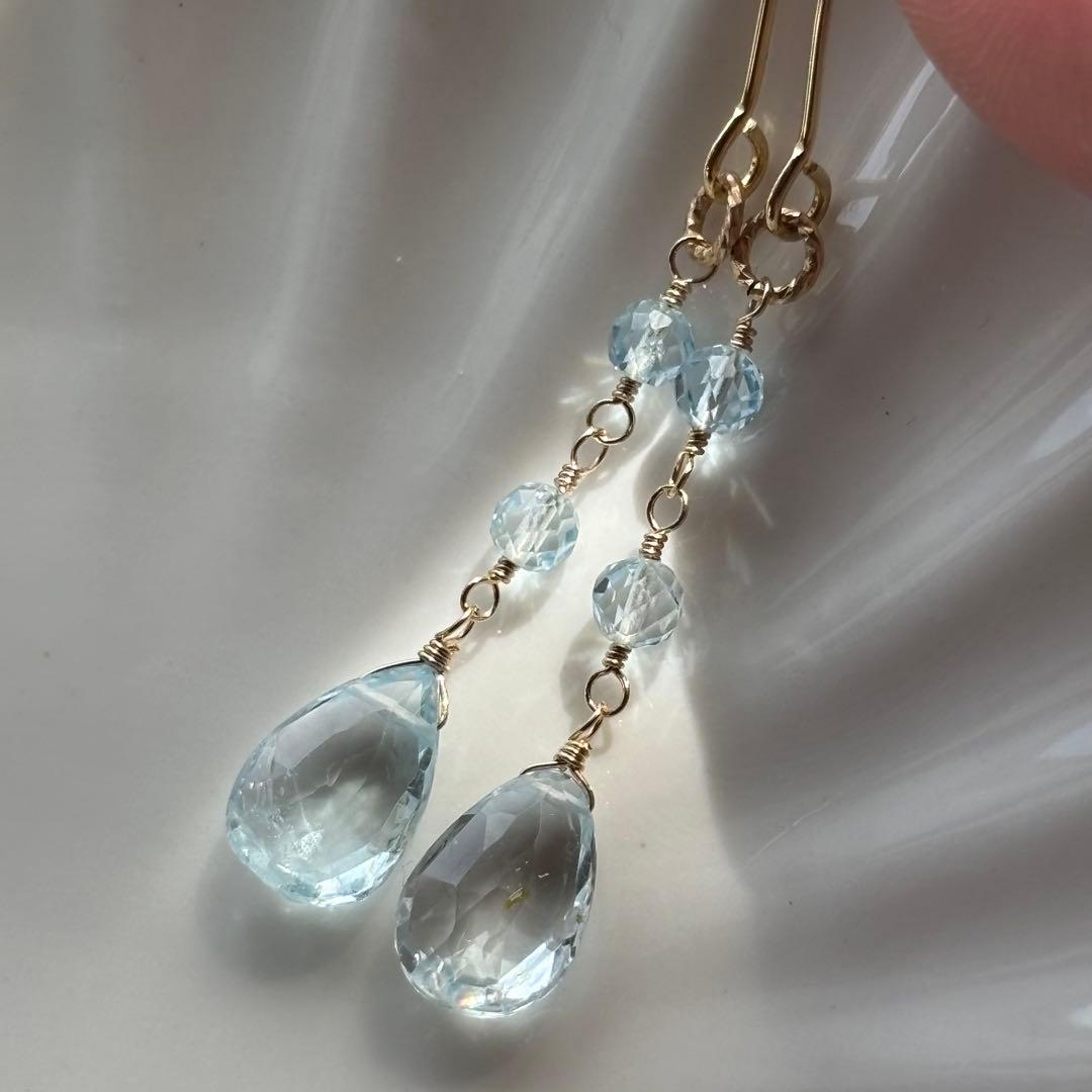 スカイブルートパーズ＊14kgfピアスP309