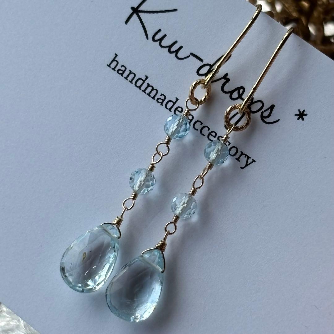 スカイブルートパーズ＊14kgfピアスP309