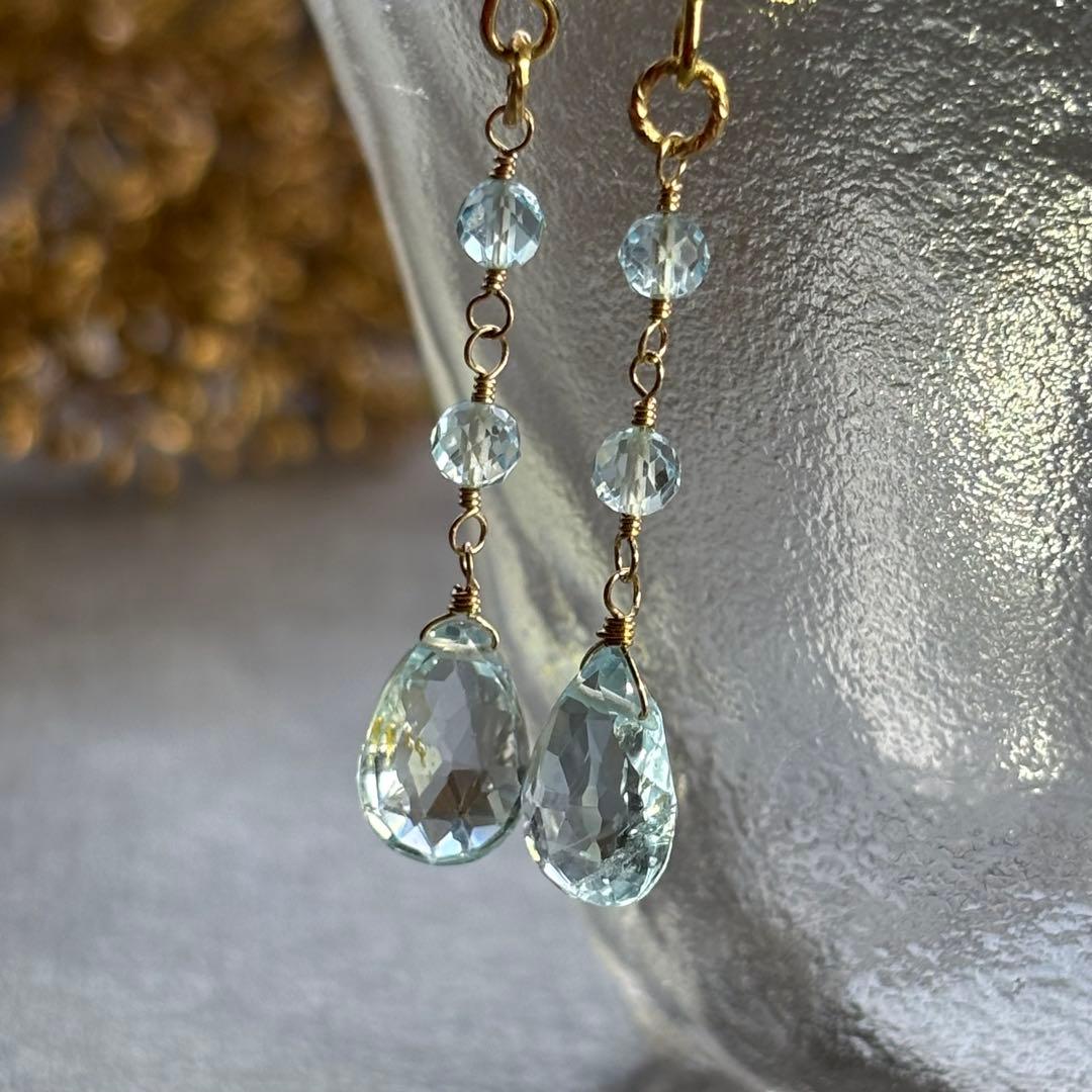 スカイブルートパーズ＊14kgfピアスP309