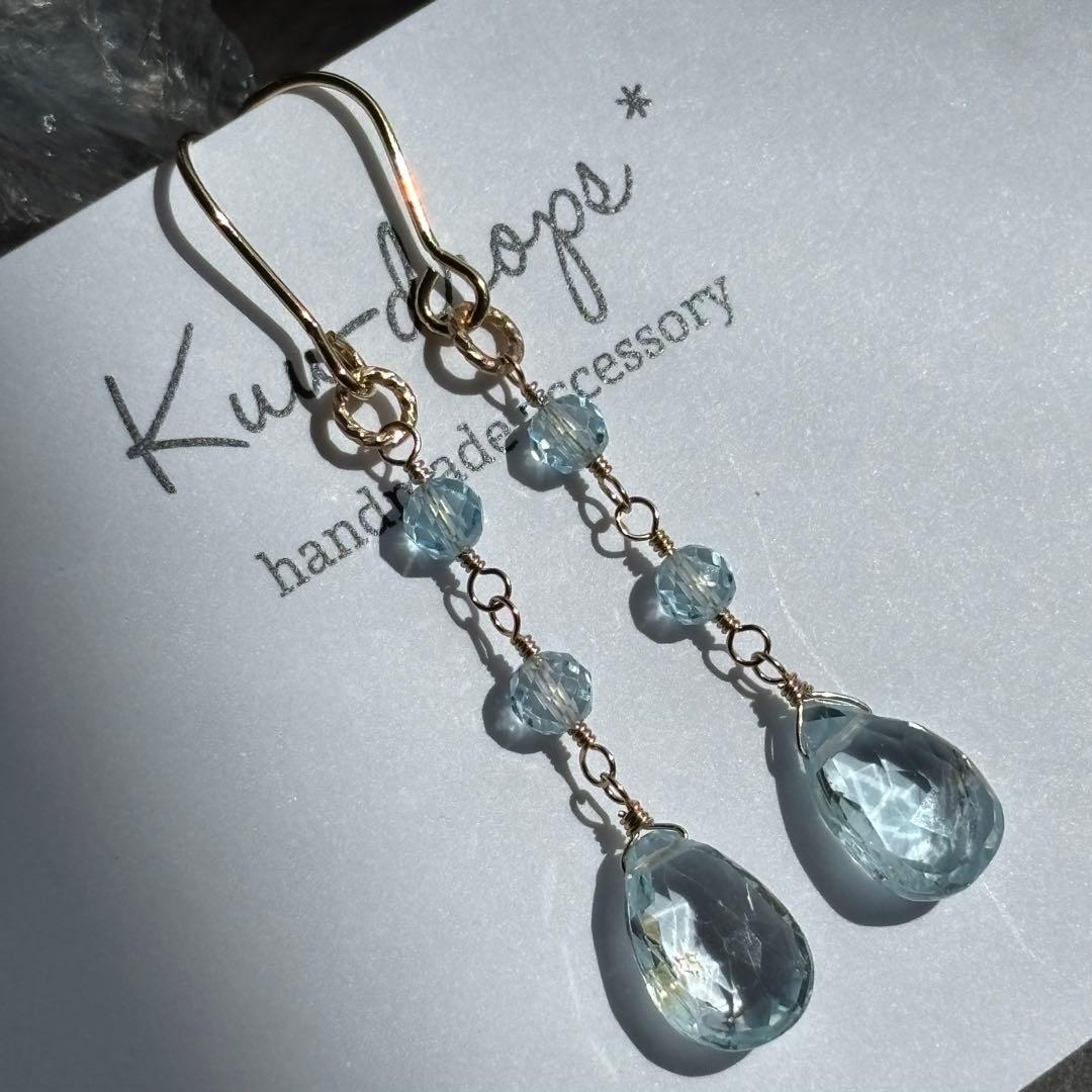 スカイブルートパーズ＊14kgfピアスP309