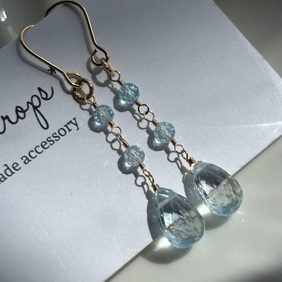 スカイブルートパーズ＊14kgfピアスP309