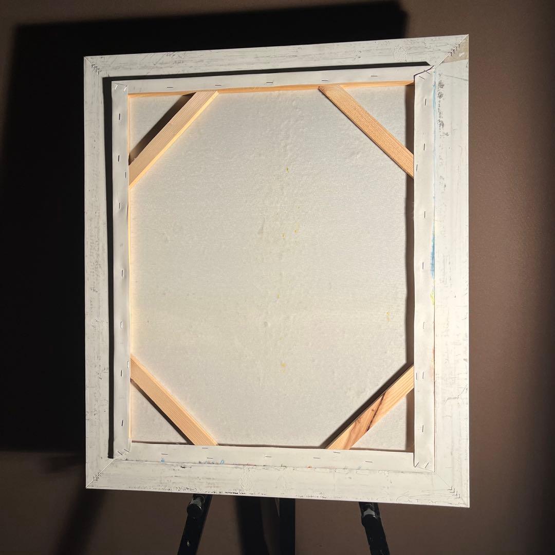 手書き油絵 ゴッホ 糸杉と星の見える道 額付 肉筆絵画 インテリア 油彩画