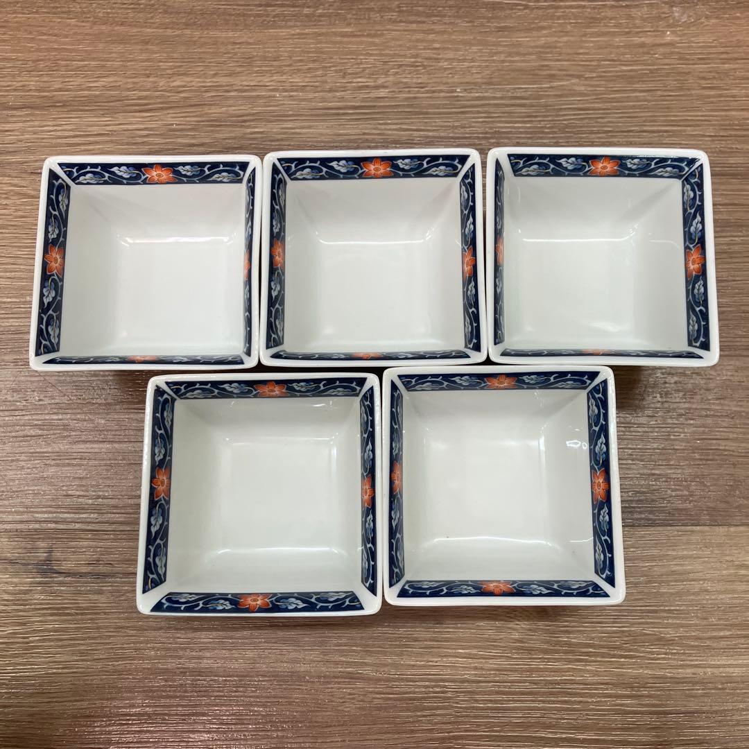 D-5 昭和レトロ 有田焼 美山作 金彩 古伊万里様式 角小鉢 10客セット