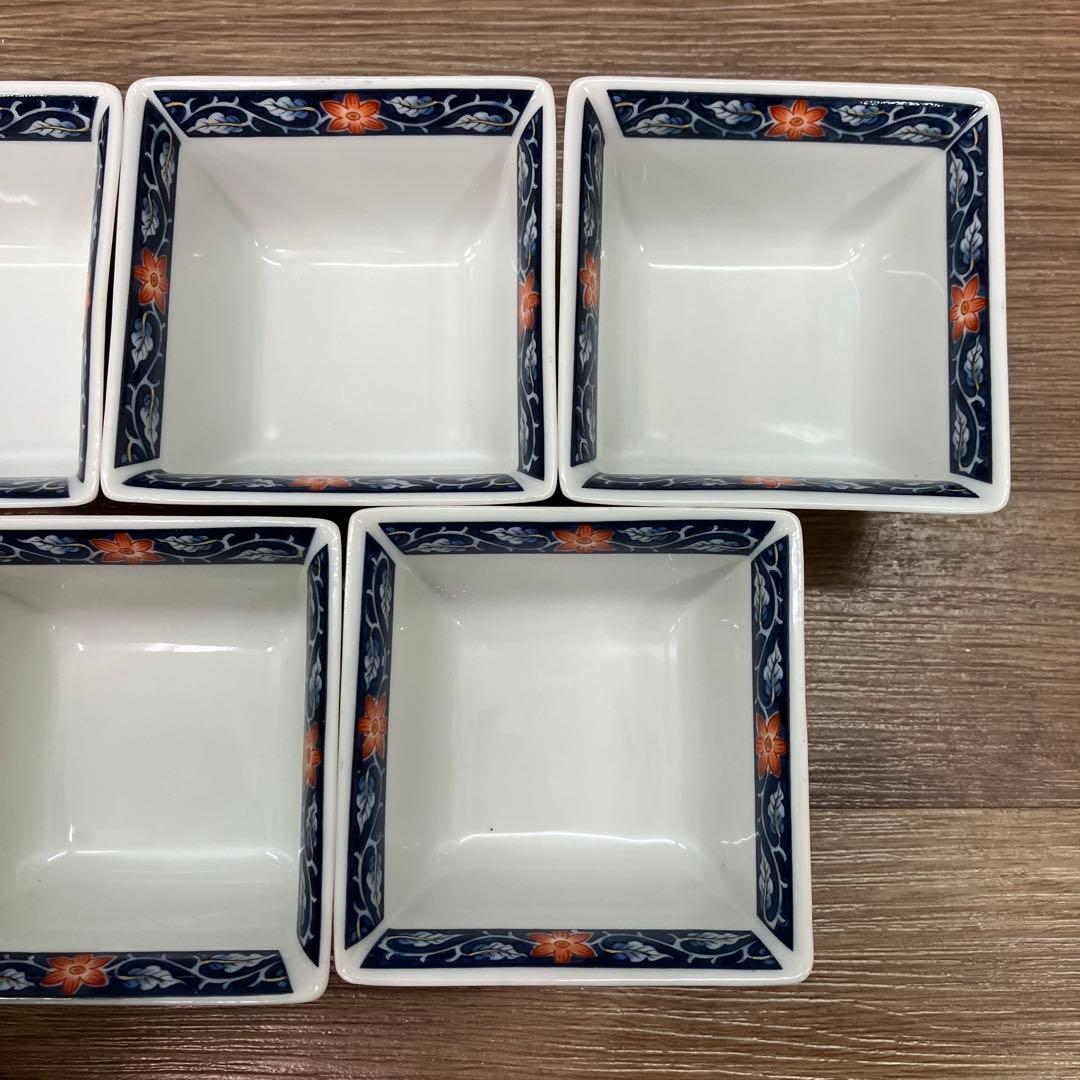 D-5 昭和レトロ 有田焼 美山作 金彩 古伊万里様式 角小鉢 10客セット