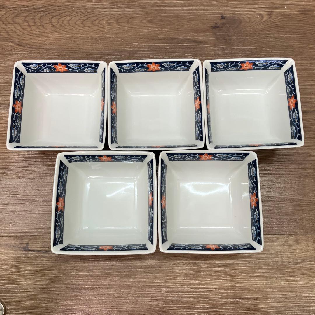 D-5 昭和レトロ 有田焼 美山作 金彩 古伊万里様式 角小鉢 10客セット