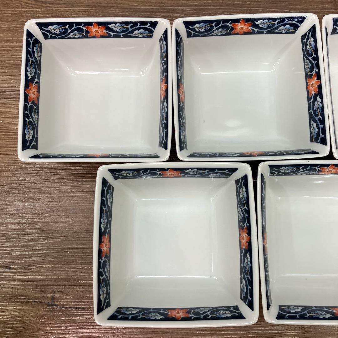 D-5 昭和レトロ 有田焼 美山作 金彩 古伊万里様式 角小鉢 10客セット