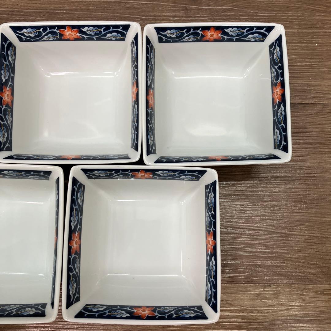 D-5 昭和レトロ 有田焼 美山作 金彩 古伊万里様式 角小鉢 10客セット