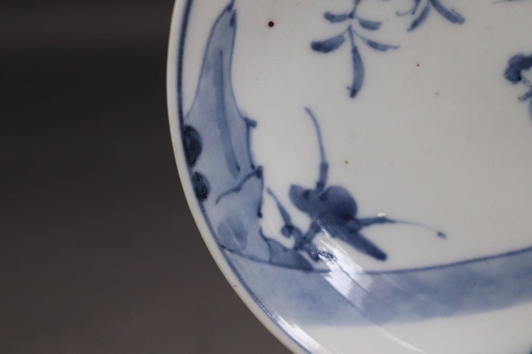 中国　明時代　染付仕女紋小皿　送料込み0908