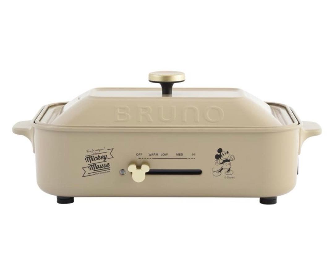 【新品】BRUNO DISNEYコンパクトホットプレート（ベージュ）ミッキー