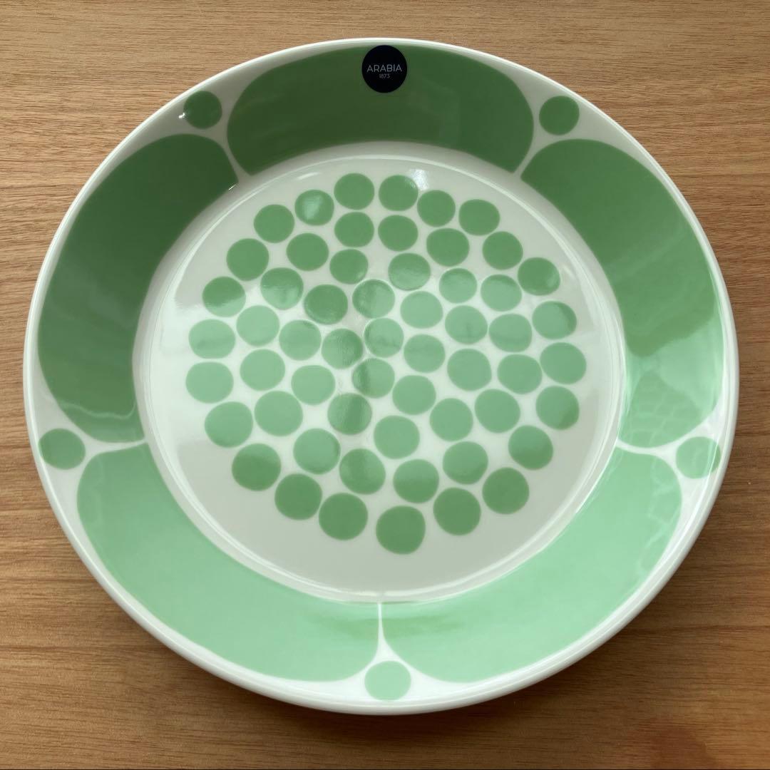 アラビア　スンヌンタイ　ライトグリーン　プレート　21cm