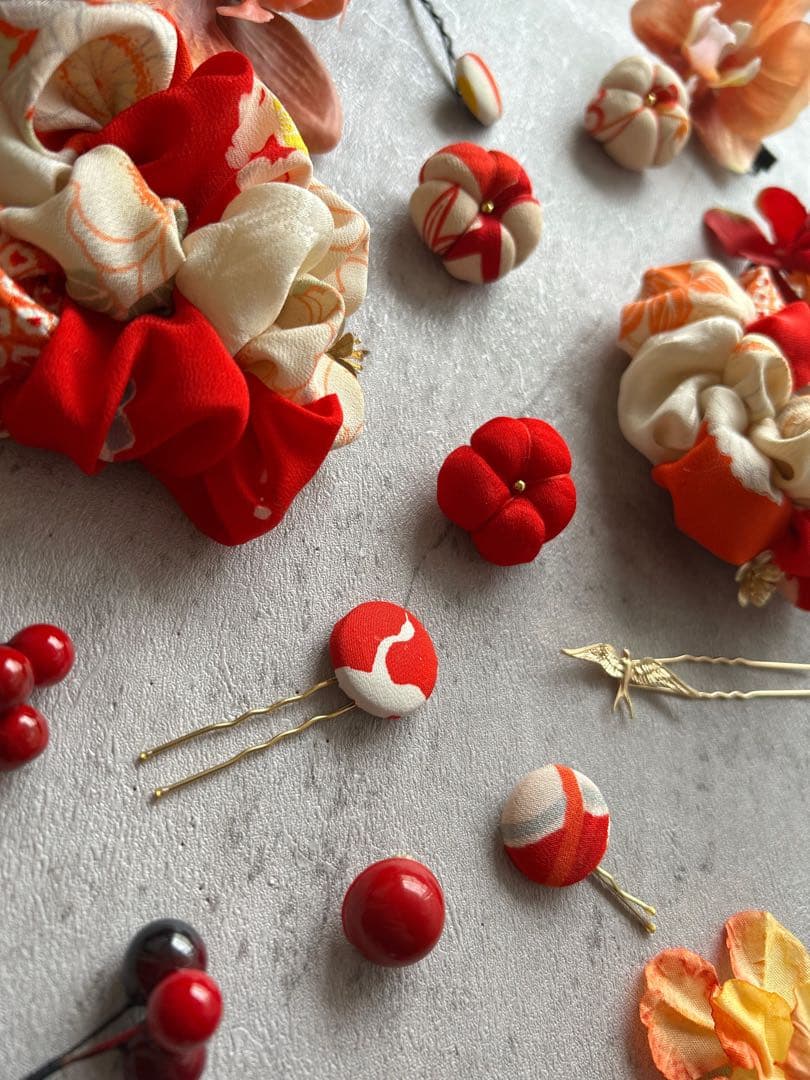 m*@様 七五三　七五三髪飾り　ヘッドドレス　着物髪飾り　リメイク髪飾り　025