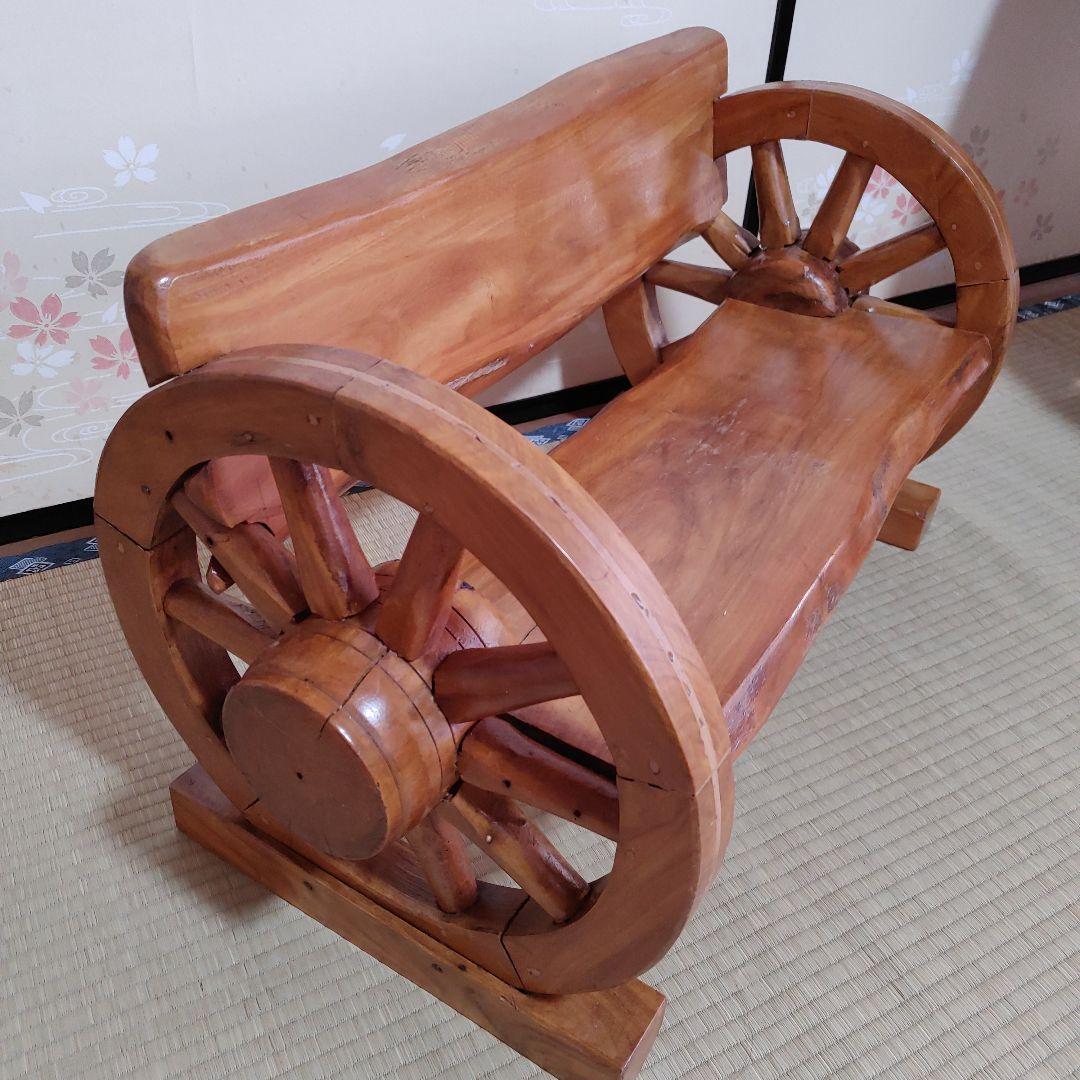 木彫り車輪デザイン ラック 観葉植物用 インテリア用品等多種多様装飾台座