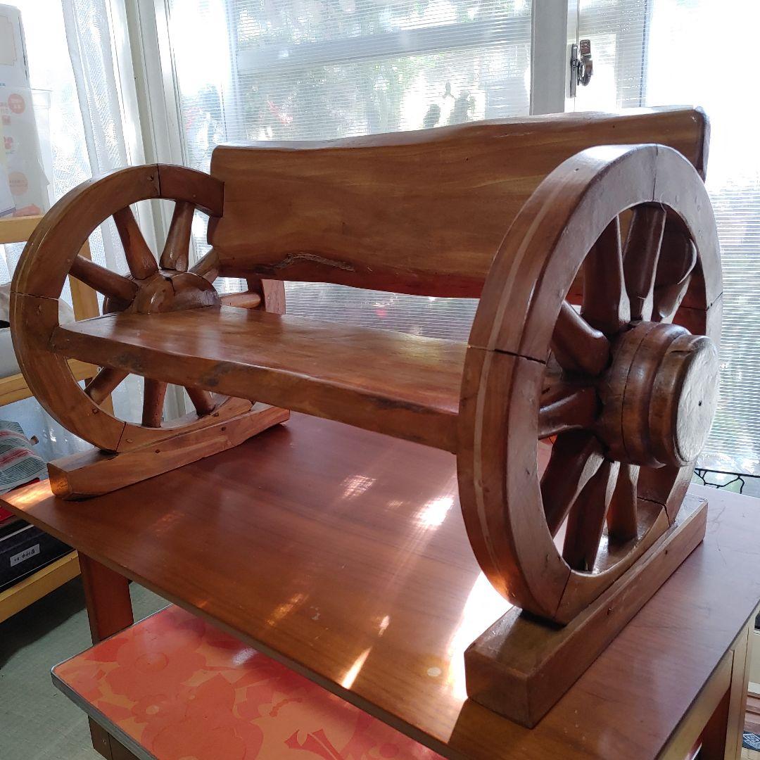 木彫り車輪デザイン ラック 観葉植物用 インテリア用品等多種多様装飾台座