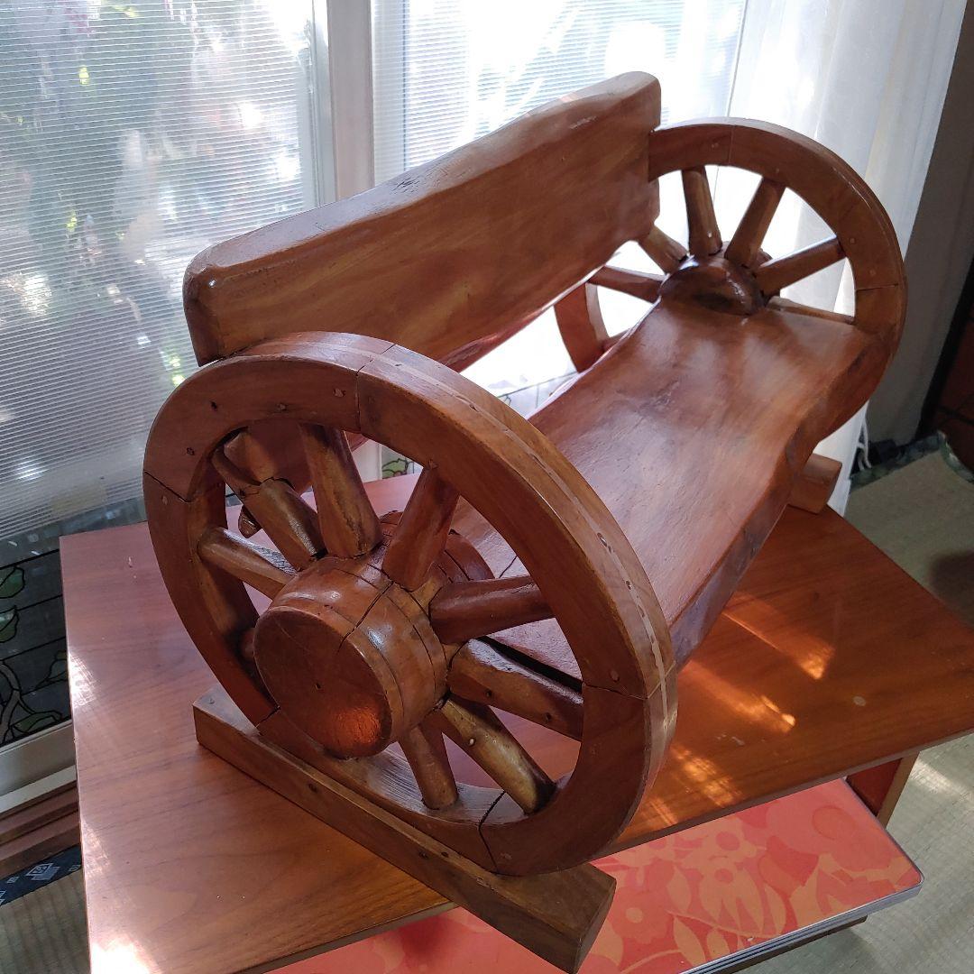 木彫り車輪デザイン ラック 観葉植物用 インテリア用品等多種多様装飾台座