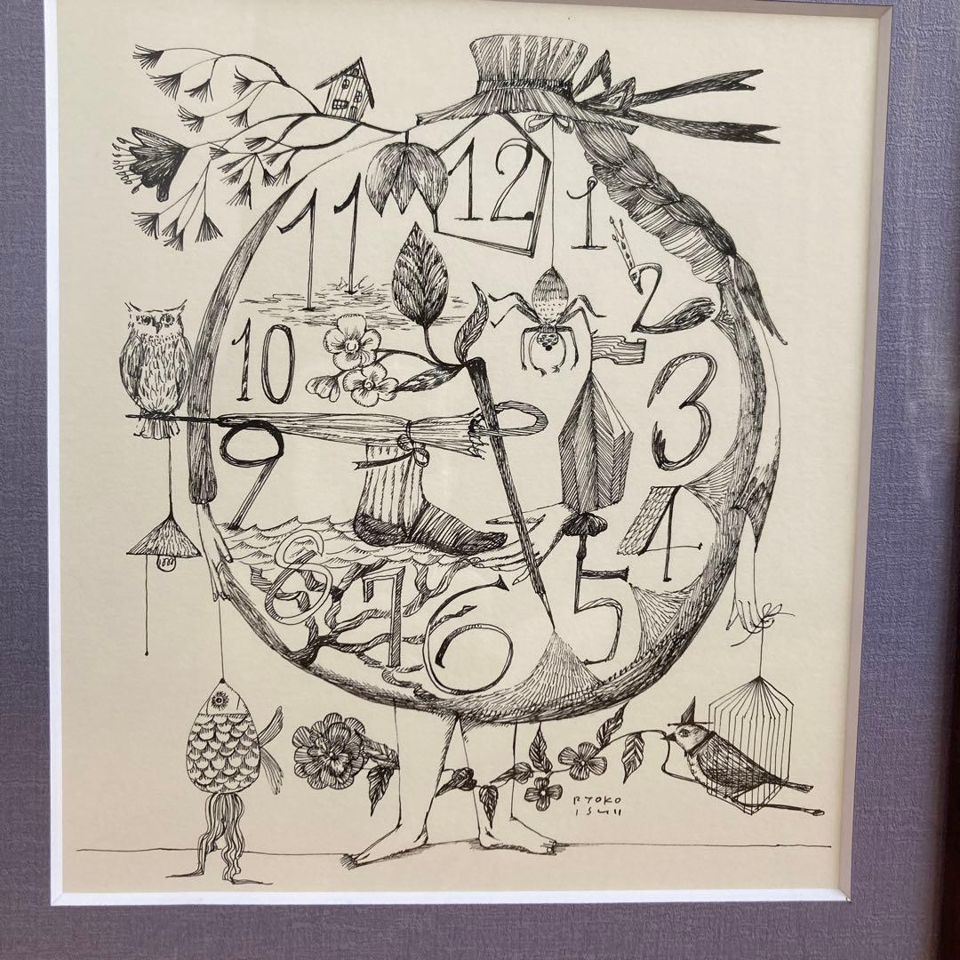 最終価格！！ 定価38,000円　⭐️ イシイリョウコ　一点ものペン画　絵　人形