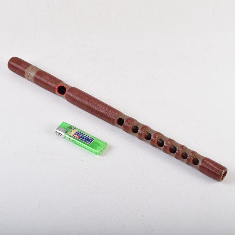 和楽器　木管楽器　樹脂製朱塗　龍笛　横笛　竹笛　袋付　V　9053