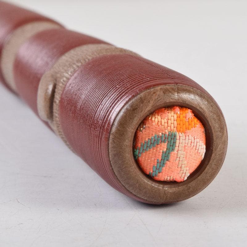 和楽器　木管楽器　樹脂製朱塗　龍笛　横笛　竹笛　袋付　V　9053