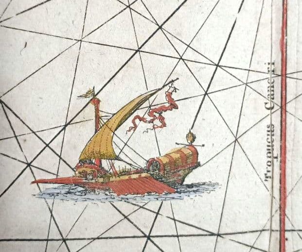 額装品　17世紀　J. ヴァン クーレン作　「西サハラの海岸線」　海図　大型作品