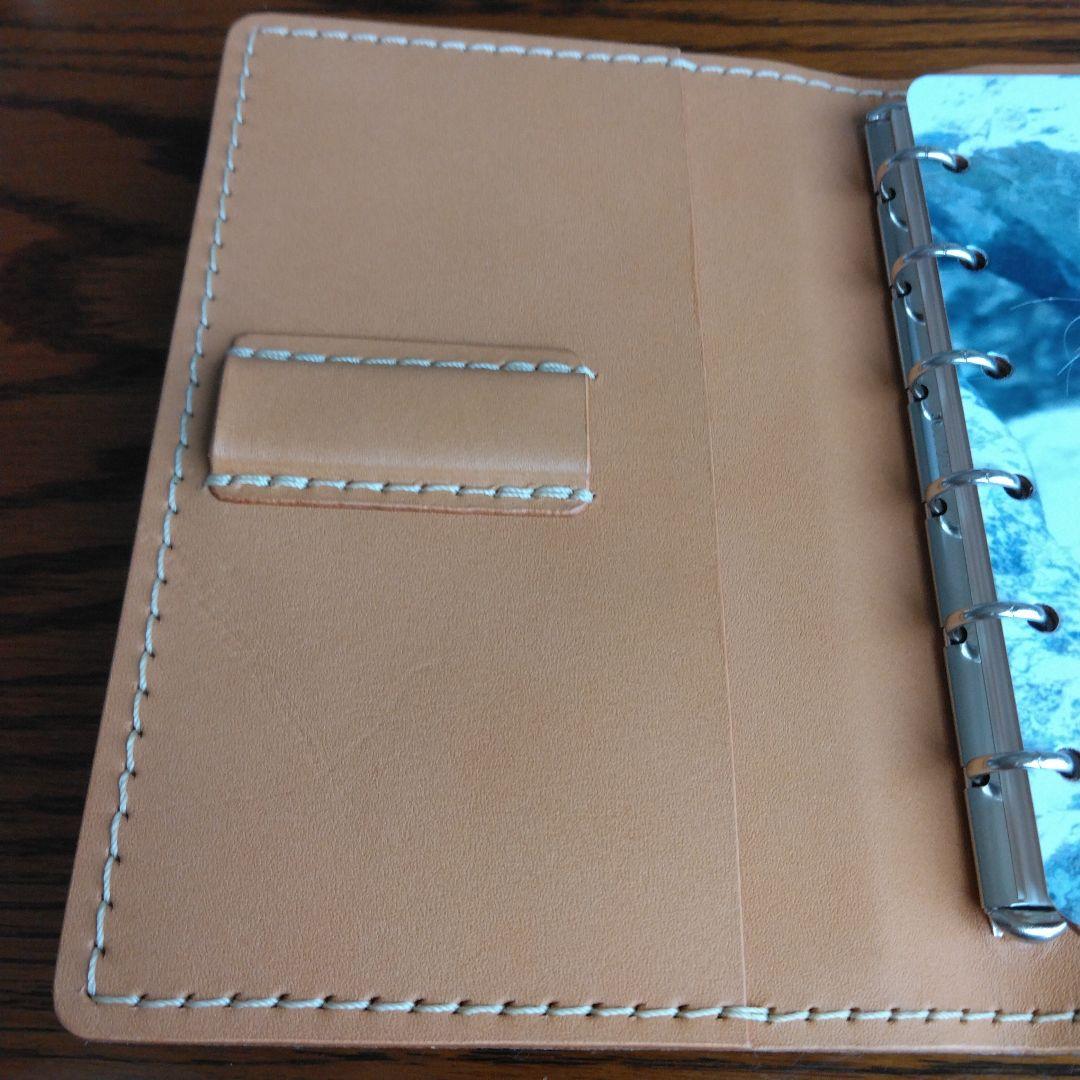 システム手帳　トカゲ革 B7ミニ6穴用　フラットタイプ