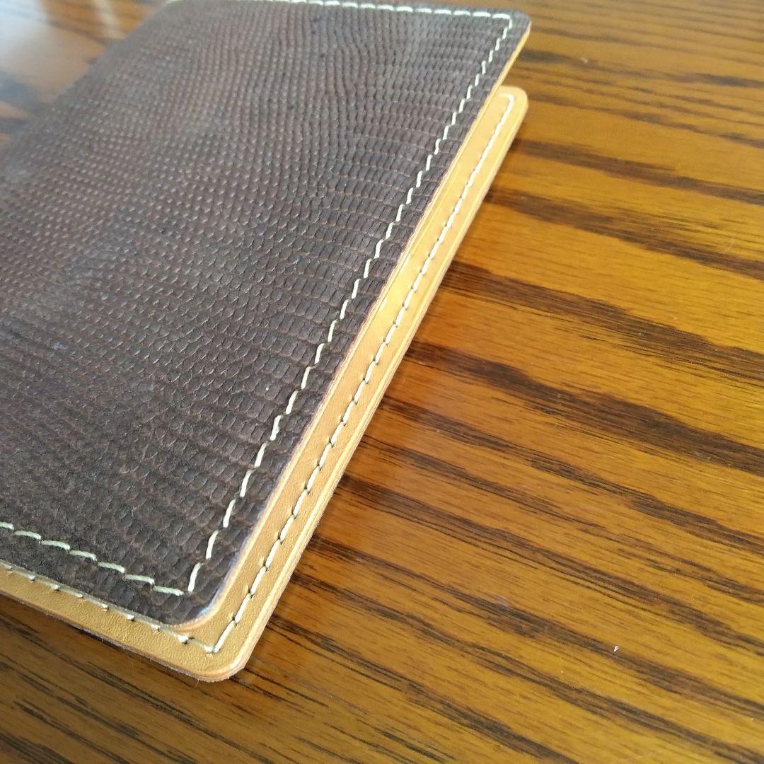 システム手帳　トカゲ革 B7ミニ6穴用　フラットタイプ