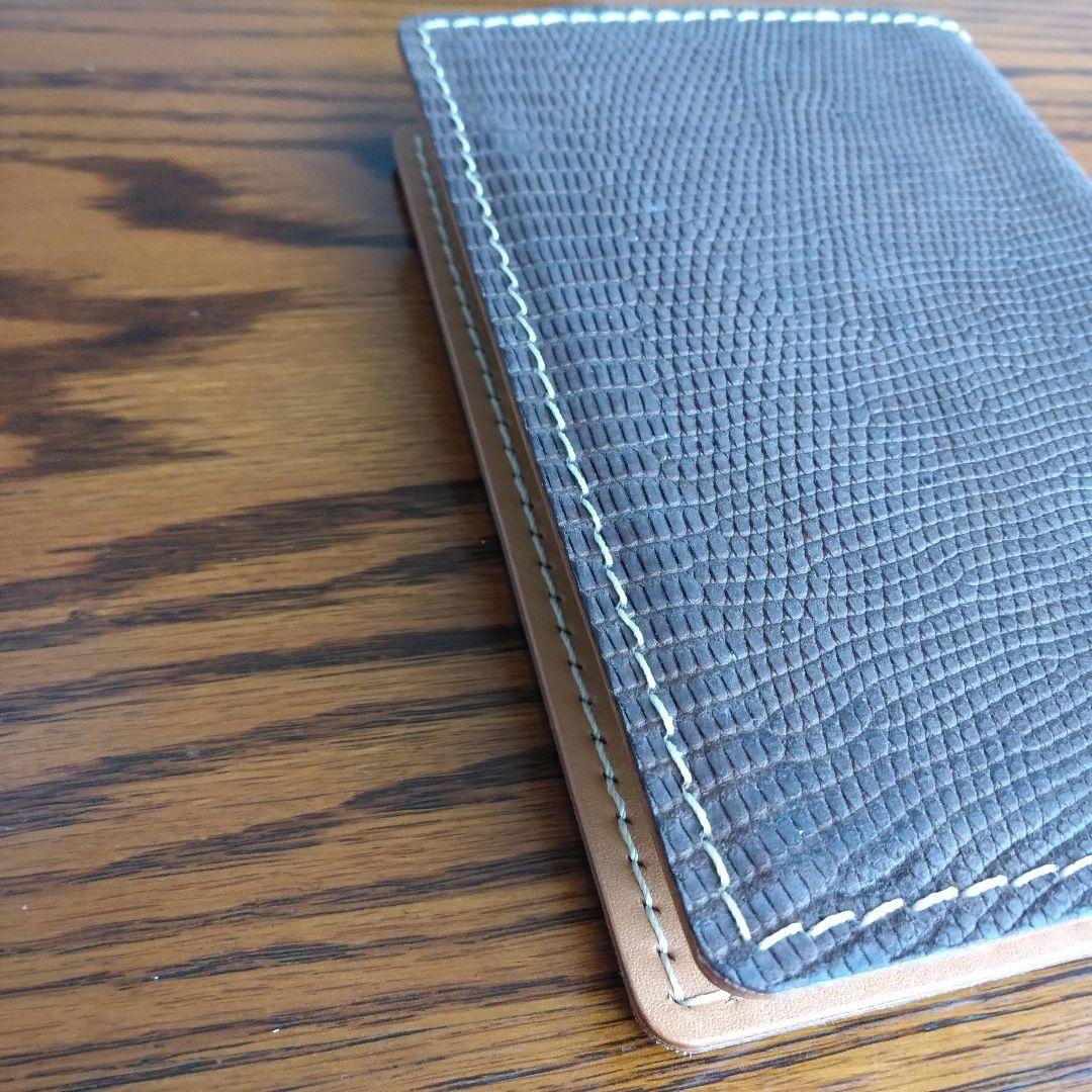 システム手帳　トカゲ革 B7ミニ6穴用　フラットタイプ