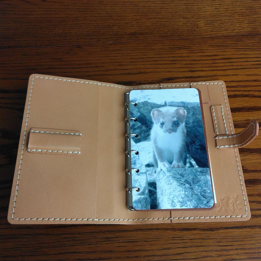 システム手帳　トカゲ革 B7ミニ6穴用　フラットタイプ