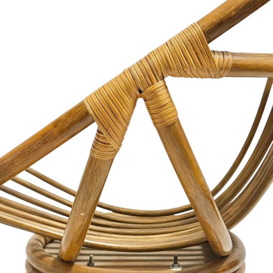 【希少】円形 ラタンチェア 籐椅子 ナチュラル家具 和モダン 美品 ナチュラル