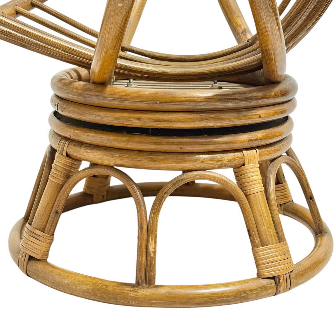【希少】円形 ラタンチェア 籐椅子 ナチュラル家具 和モダン 美品 ナチュラル
