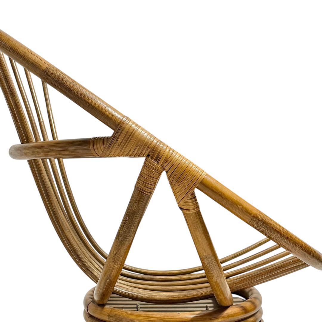 【希少】円形 ラタンチェア 籐椅子 ナチュラル家具 和モダン 美品 ナチュラル