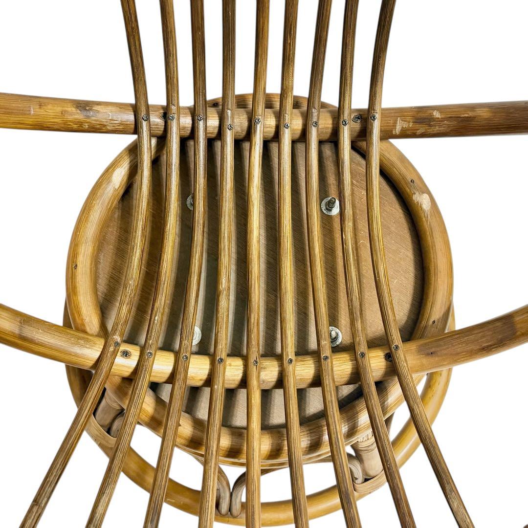 【希少】円形 ラタンチェア 籐椅子 ナチュラル家具 和モダン 美品 ナチュラル