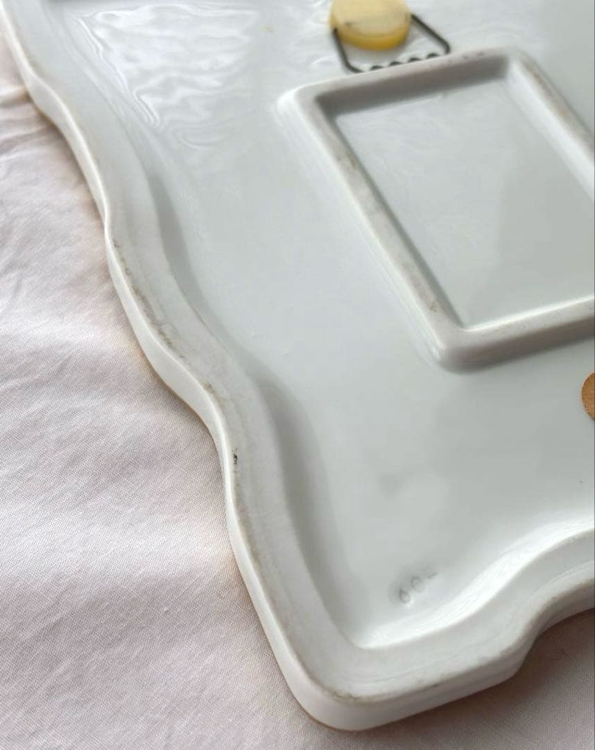 マイセン　陶板　飾り絵　ブルーフラワー