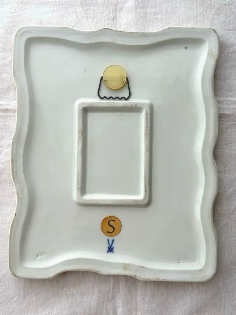 マイセン　陶板　飾り絵　ブルーフラワー