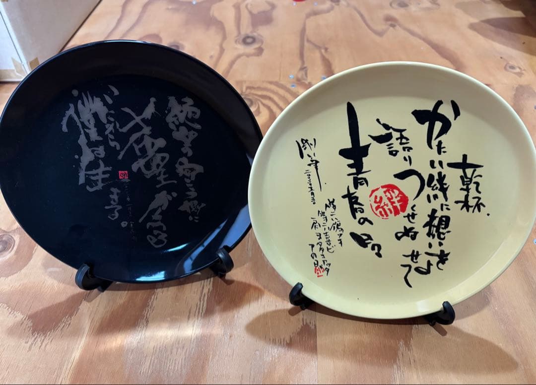 長渕剛ビニールバッグと飾り皿2枚のセットです。