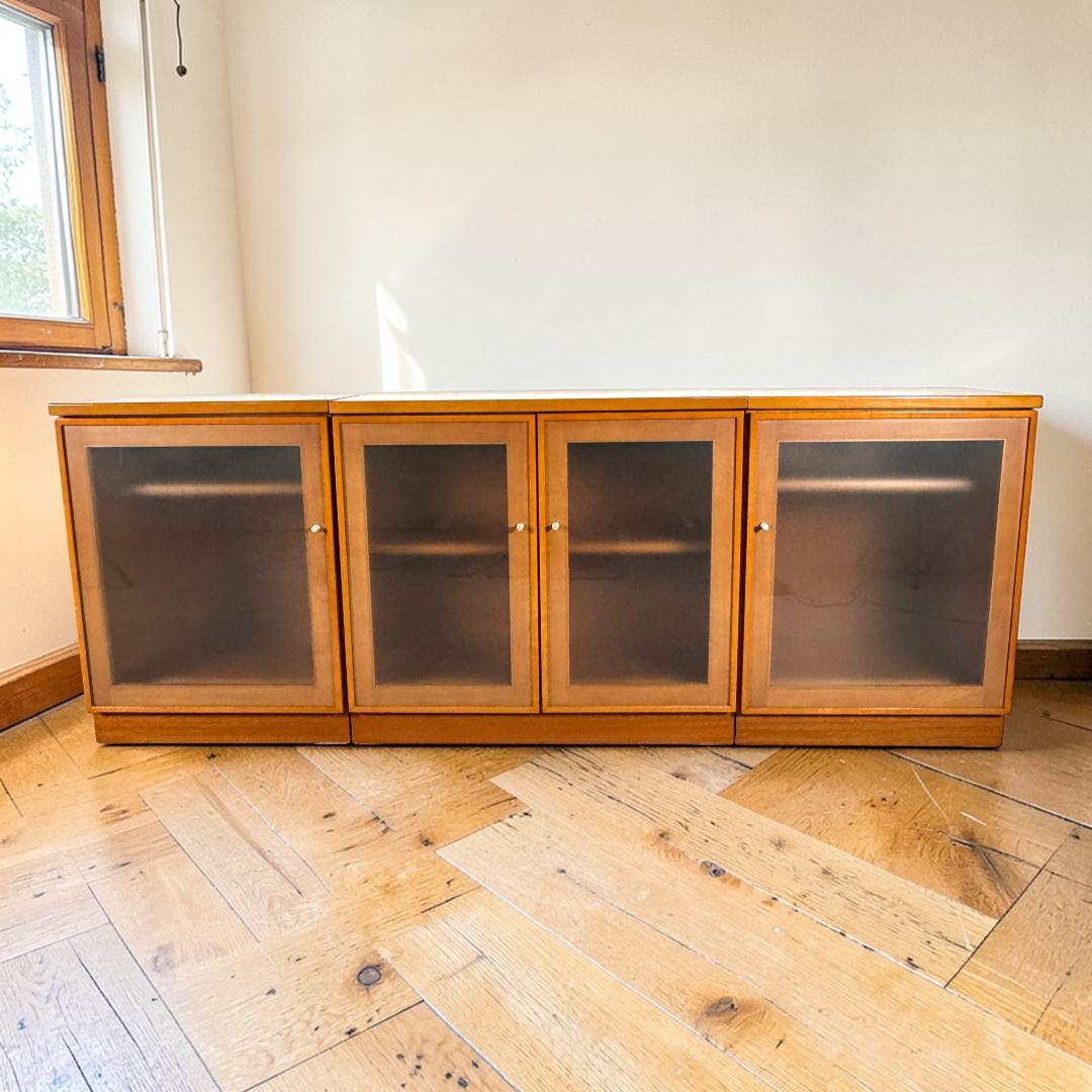 【美品】カリモク ガラスキャビネット 両開き サイドボード リビングボード