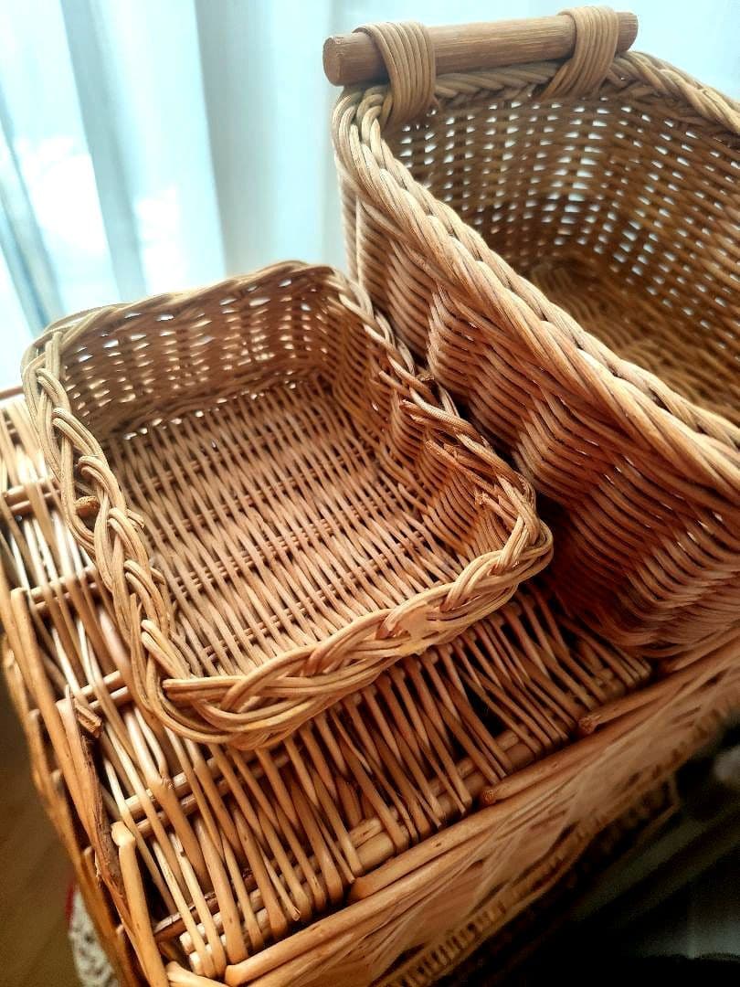 5点セット フタ付 カゴ 収納 小物入れ ラタンバスケット 藤　ラタン